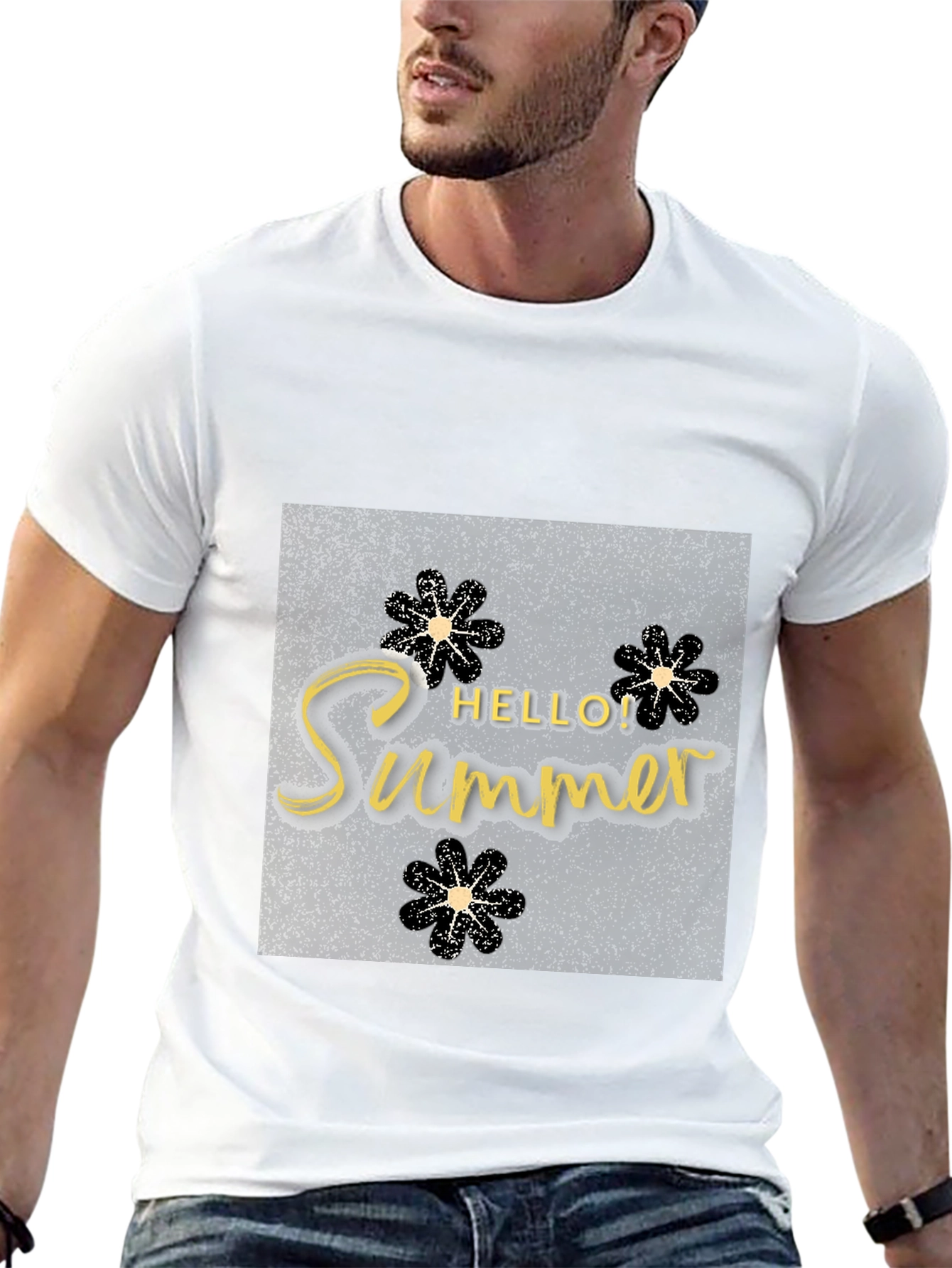 Hello Summer Black T-Shirt Graphic Tee