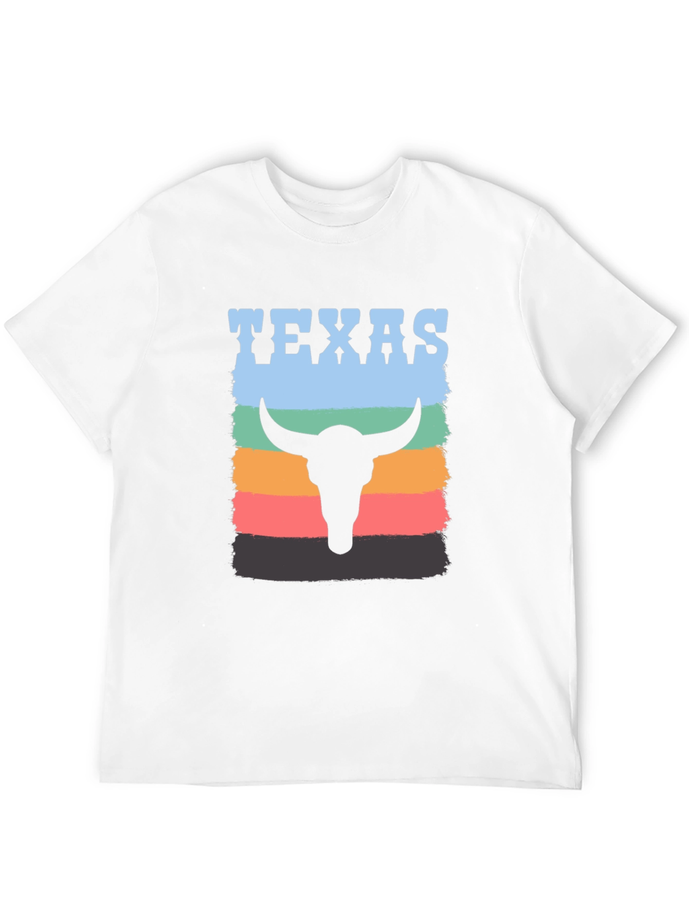 Texas Bull Skull Graphic Tee - Retro Style