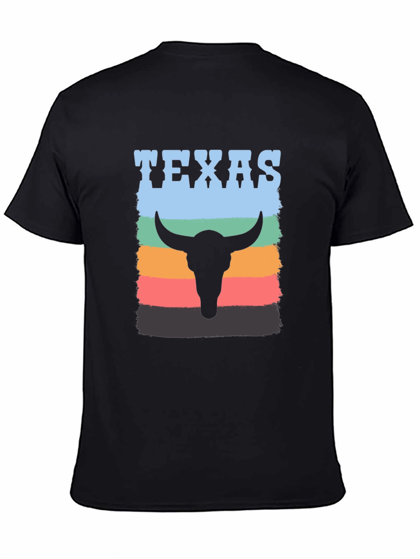 Texas Bull Skull Graphic Tee - Retro Style
