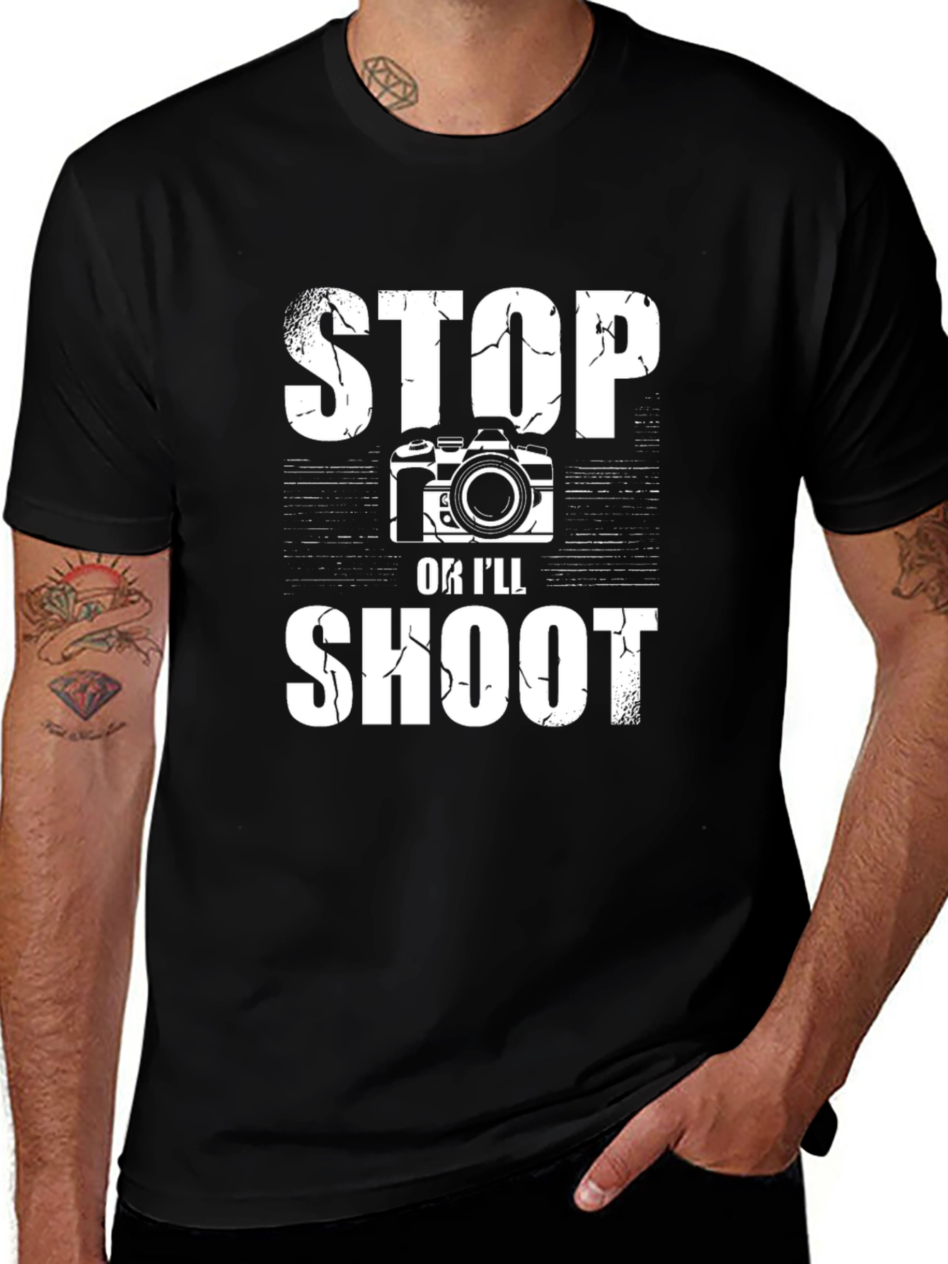Stop or Ill Shoot T-Shirt - Photographer Gift