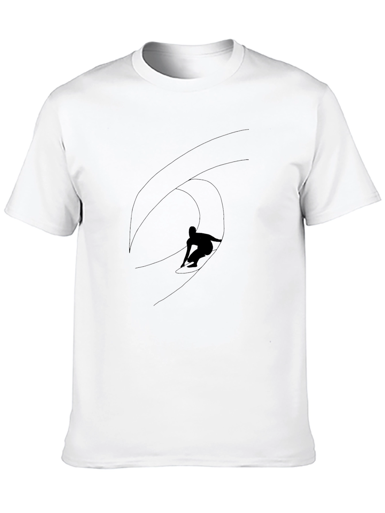 Black Surfer Wave Graphic Tee - Cool Casual Style