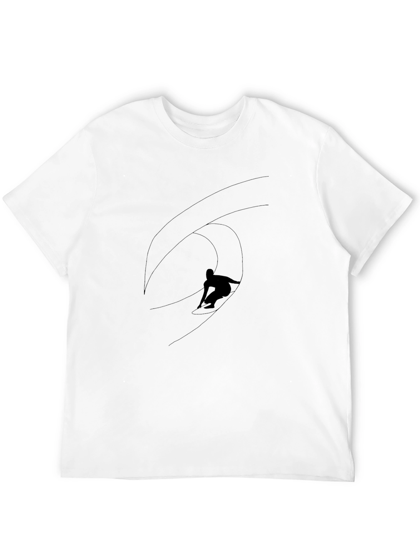 Black Surfer Wave Graphic Tee - Cool Casual Style