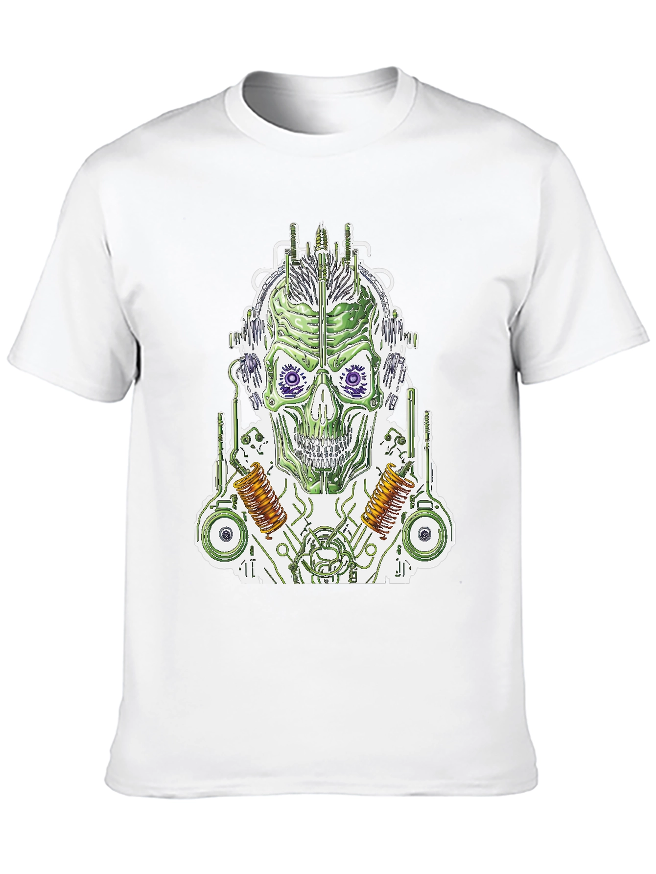 Cyborg Skull T-Shirt - Sci-Fi Graphic Tee