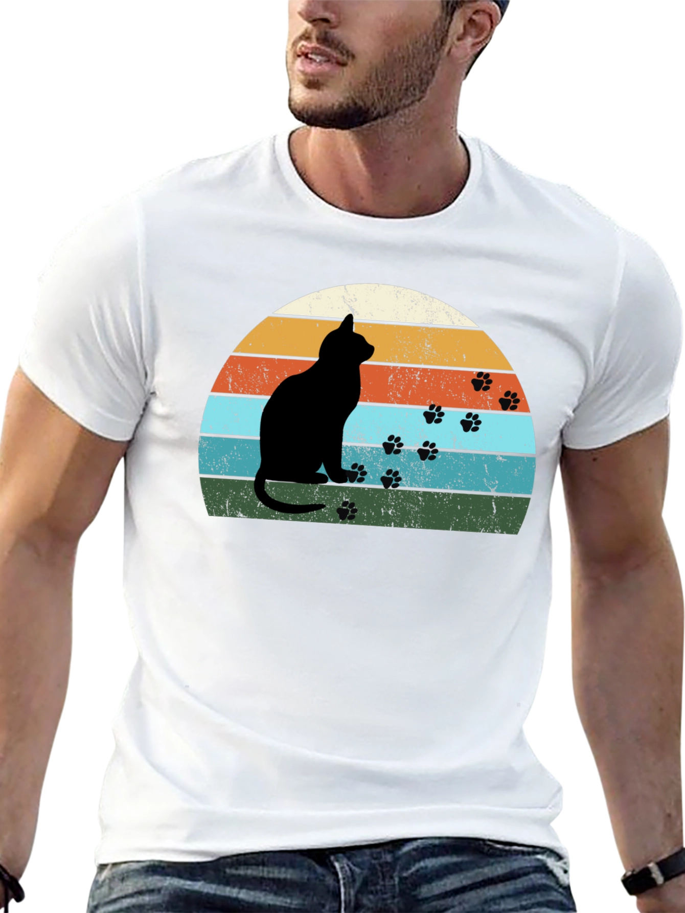 Retro Cat Silhouette T-Shirt