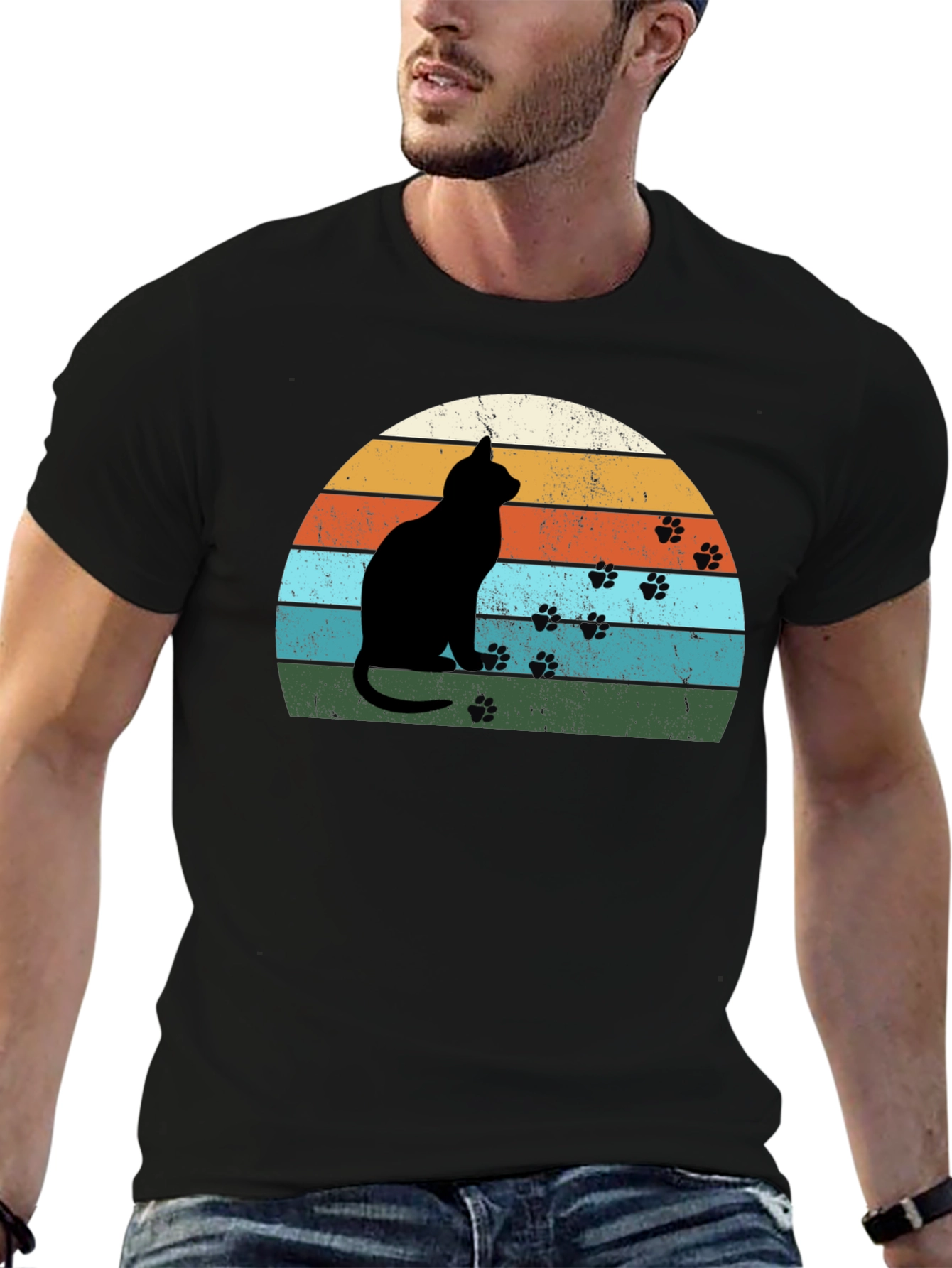 Retro Cat Silhouette T-Shirt