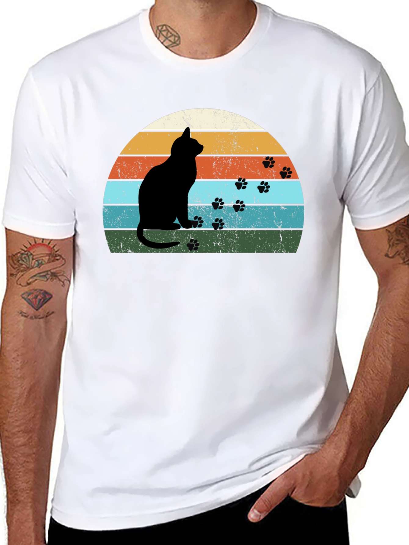 Retro Cat Silhouette T-Shirt