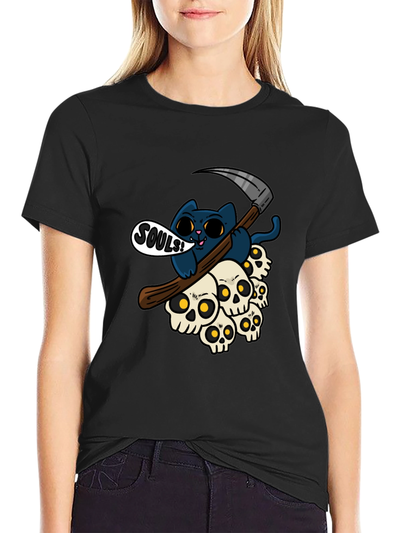Grim Reaper Cat Souls T-Shirt