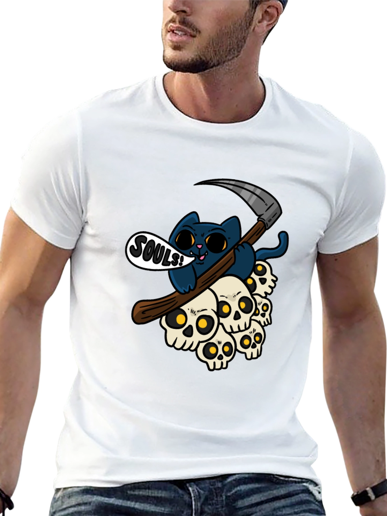 Grim Reaper Cat Souls T-Shirt