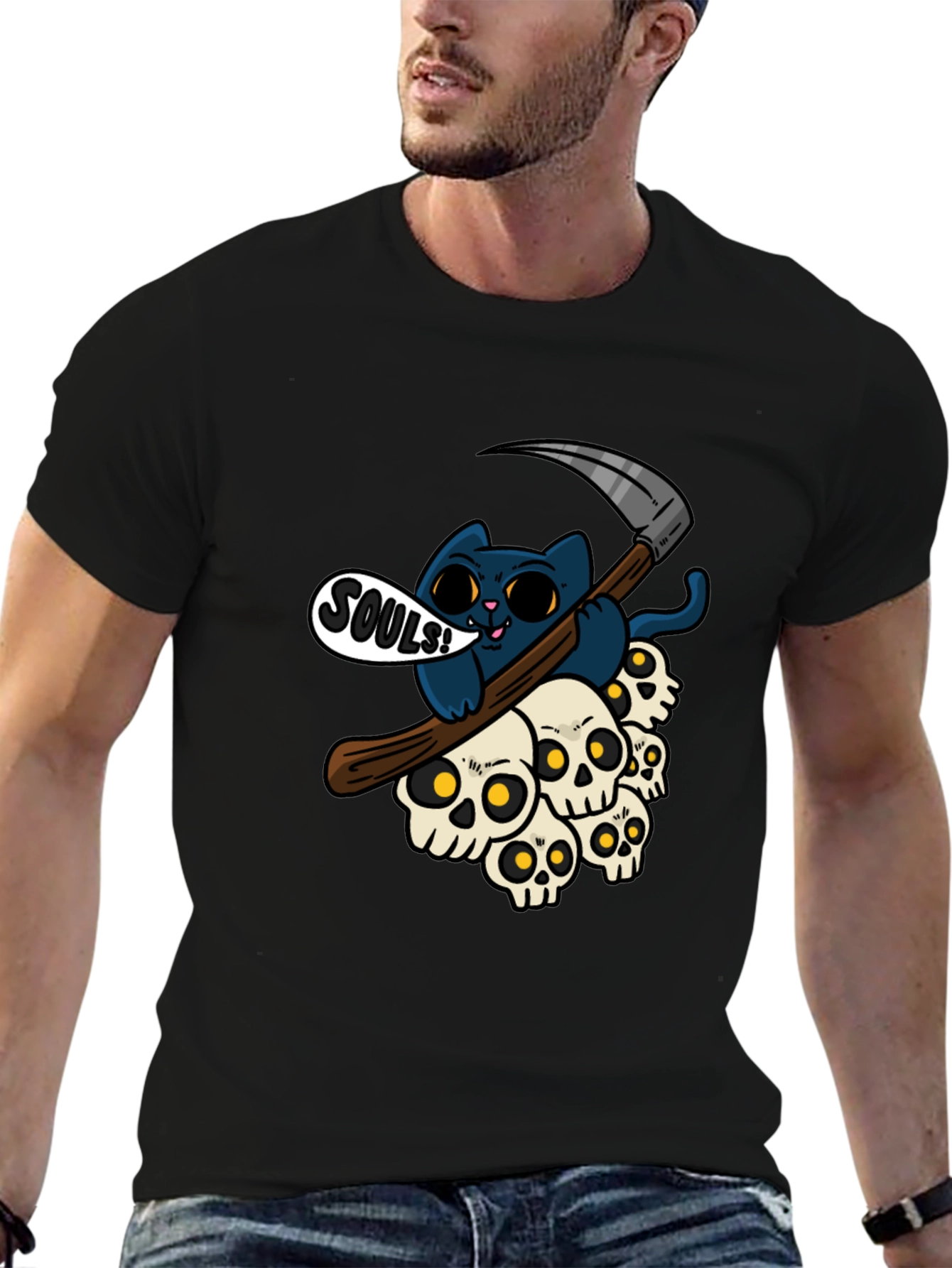 Grim Reaper Cat Souls T-Shirt