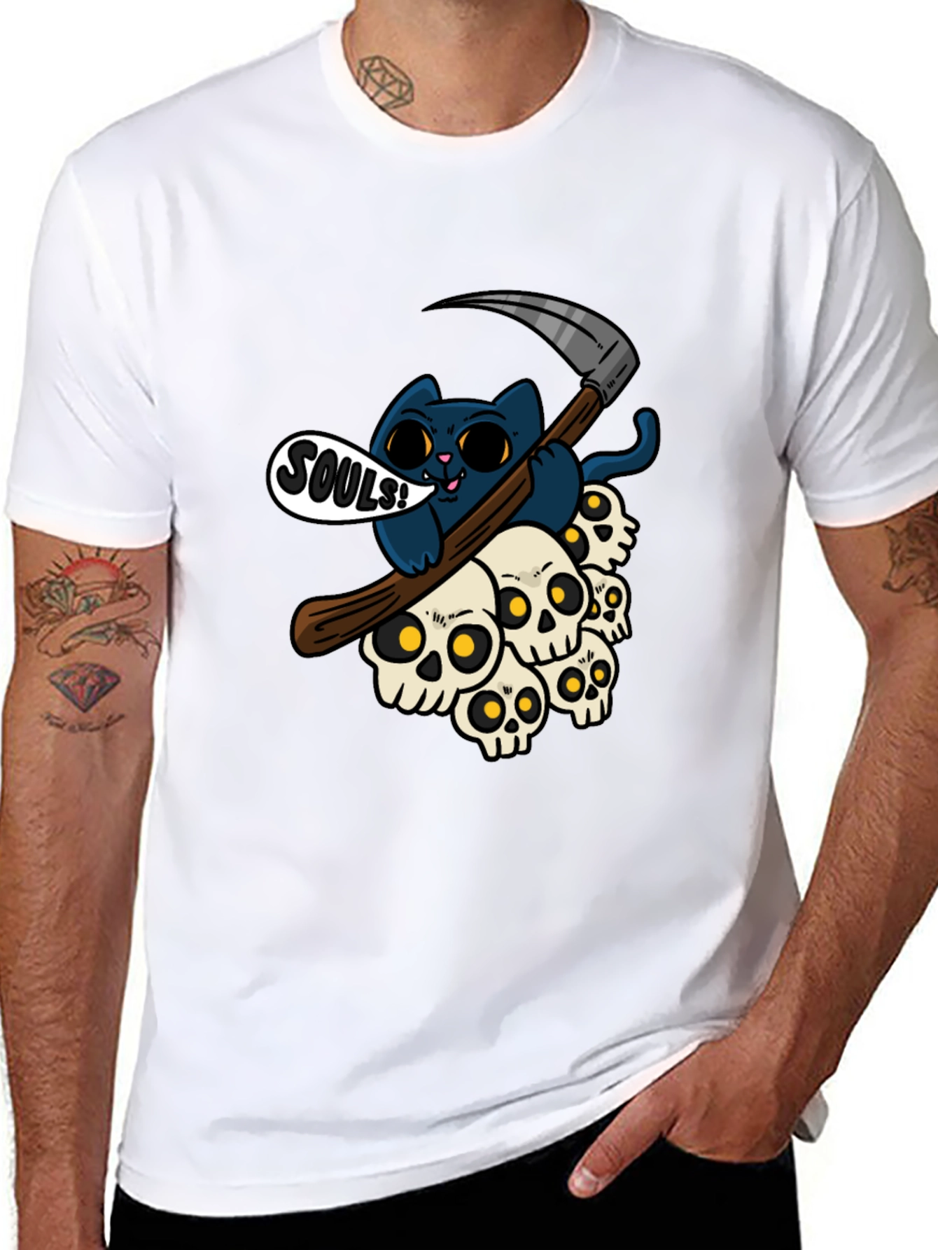 Grim Reaper Cat Souls T-Shirt