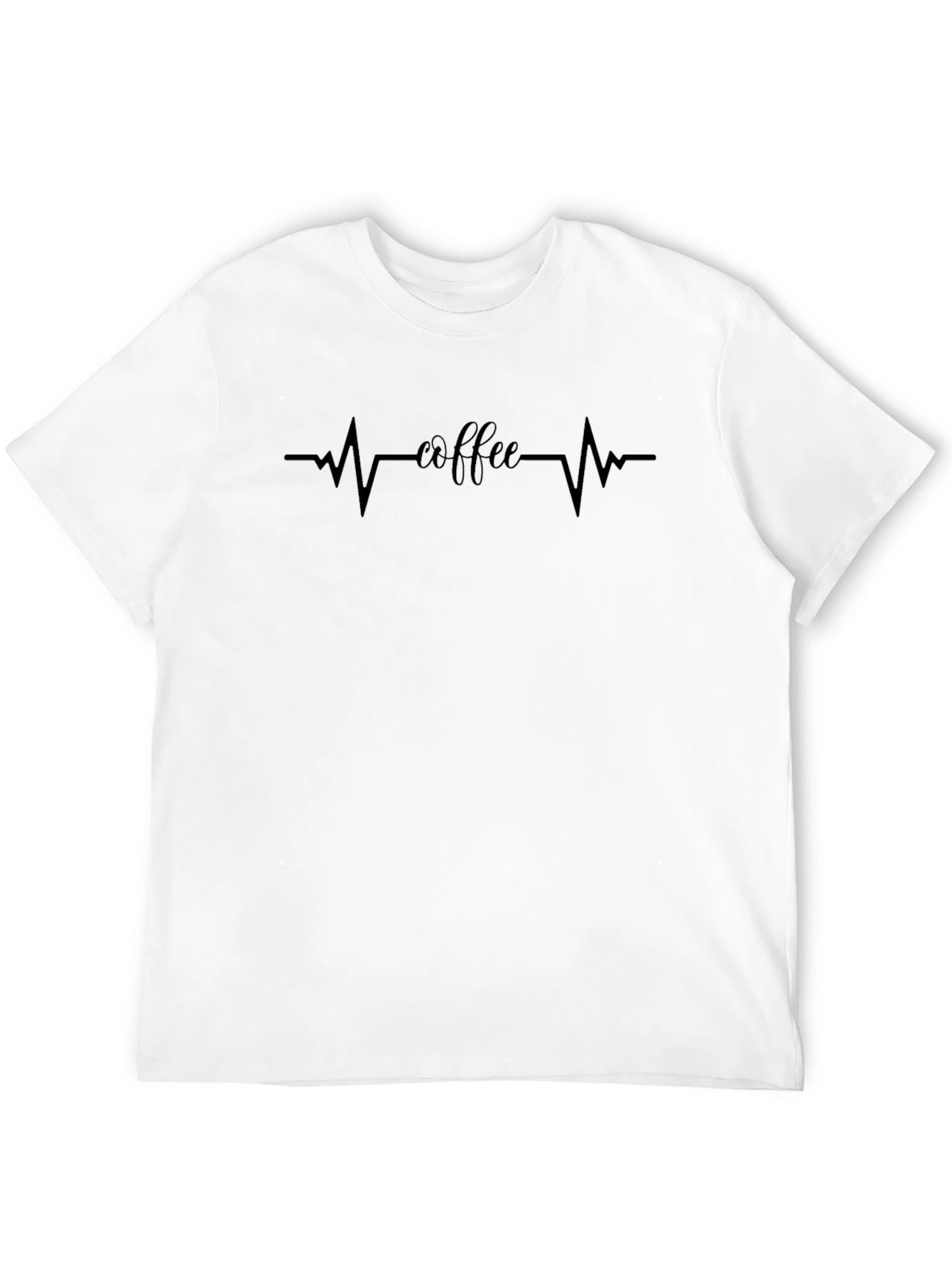 Coffee Heartbeat Graphic T-Shirt - Caffeine Lover Tee