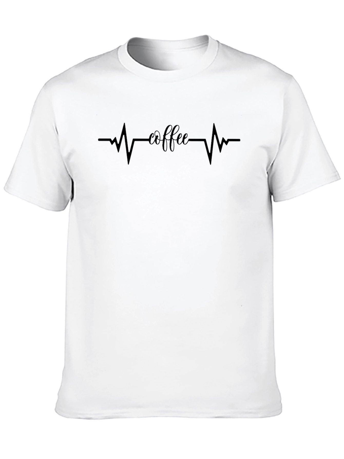 Coffee Heartbeat Graphic T-Shirt - Caffeine Lover Tee
