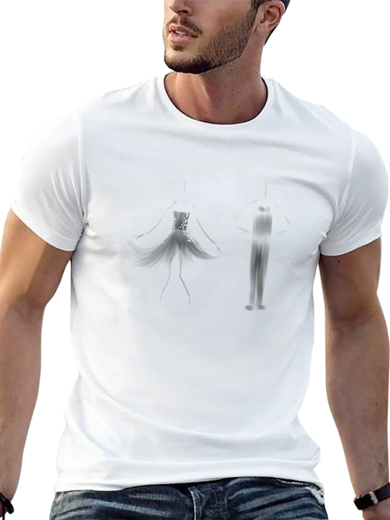 Mens Graphic Black T-Shirt - Modern Design