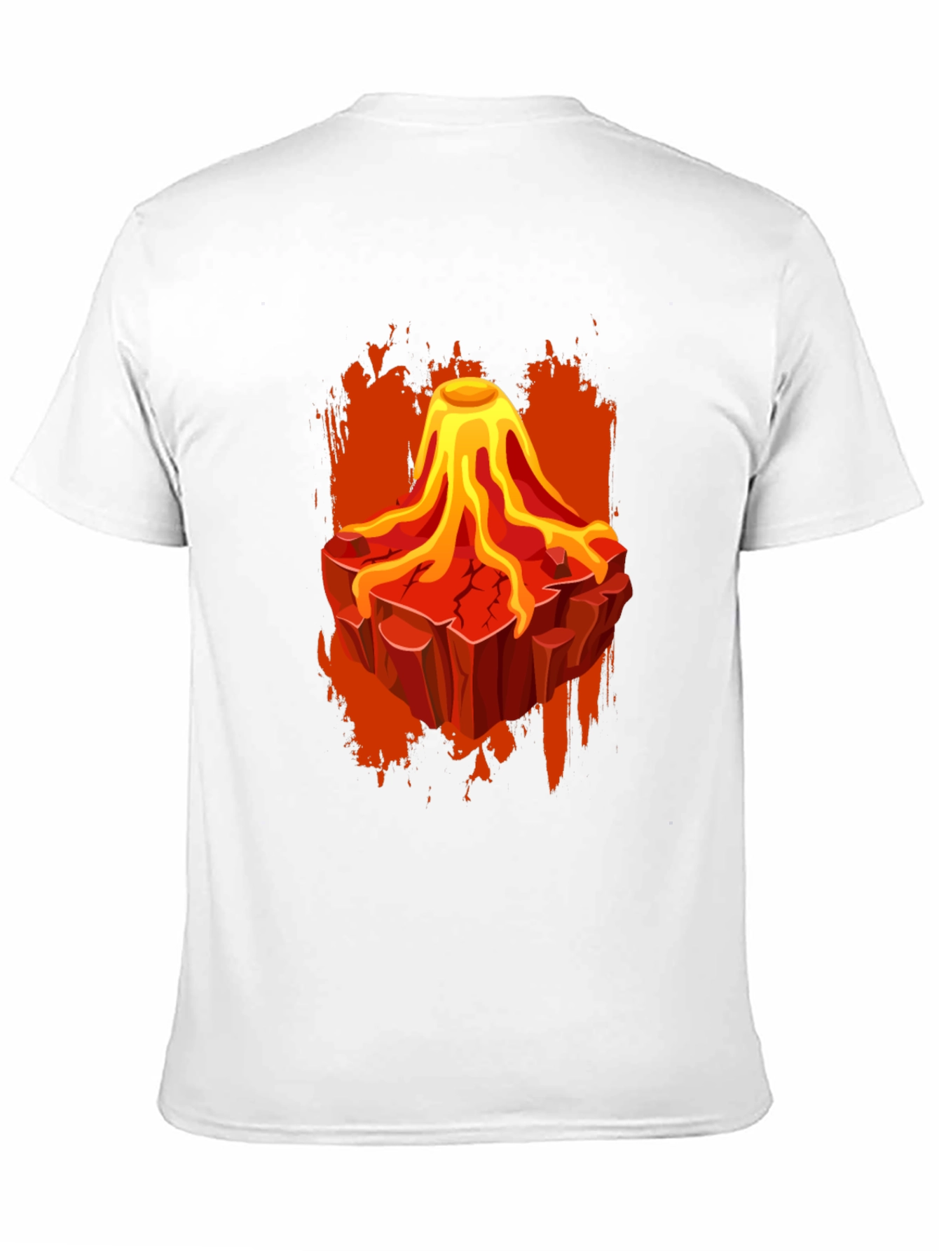 Volcano Lava Graphic Print Black T-Shirt