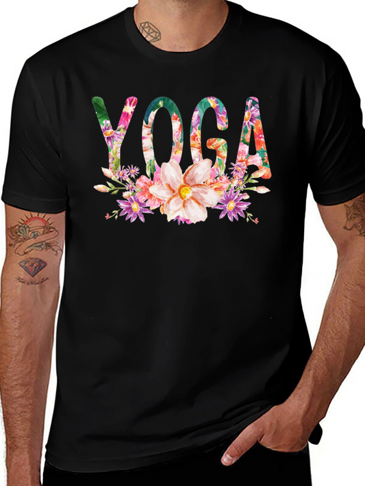 Floral Yoga T-Shirt - Black