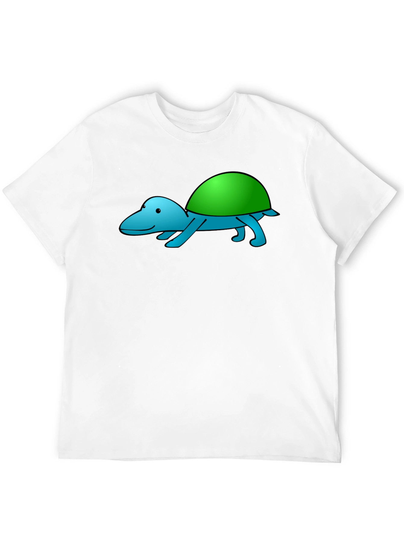Cartoon Turtle Graphic Tee - Black Casual Shirt