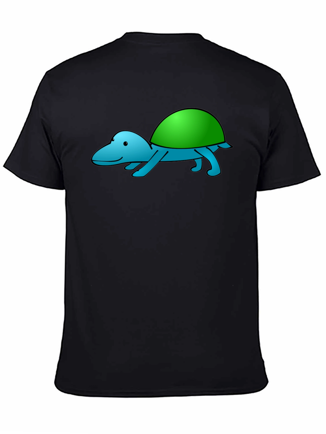 Cartoon Turtle Graphic Tee - Black Casual Shirt