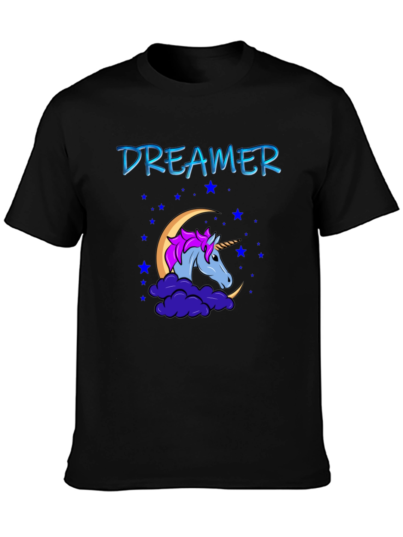 Dreamer Unicorn Black T-Shirt
