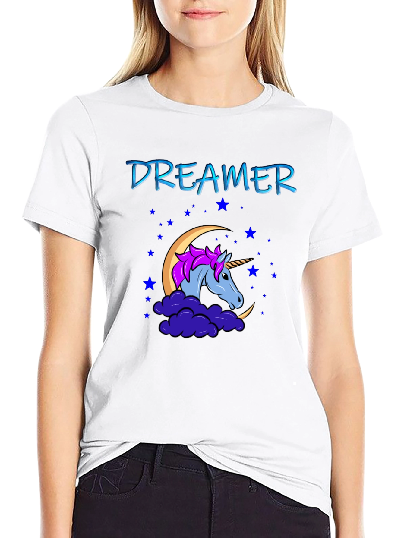 Dreamer Unicorn Black T-Shirt