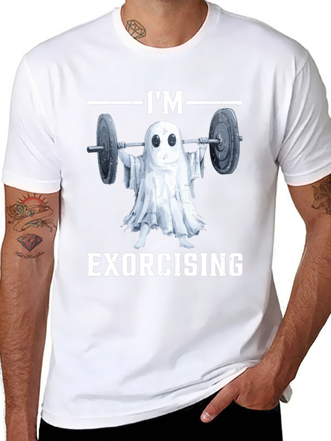 Funny Ghost Exorcising Workout T-Shirt