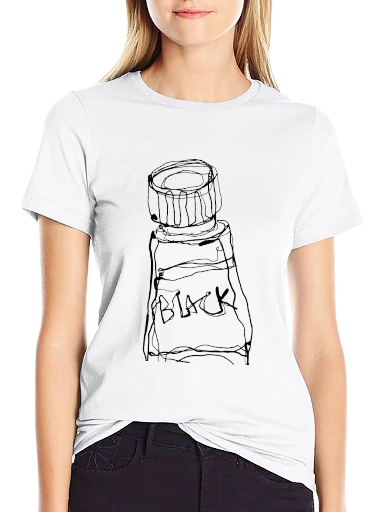 Black Paint Tube Tee - Artsy & Unique