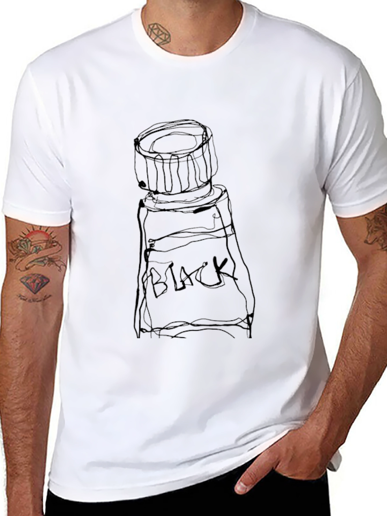 Black Paint Tube Tee - Artsy & Unique