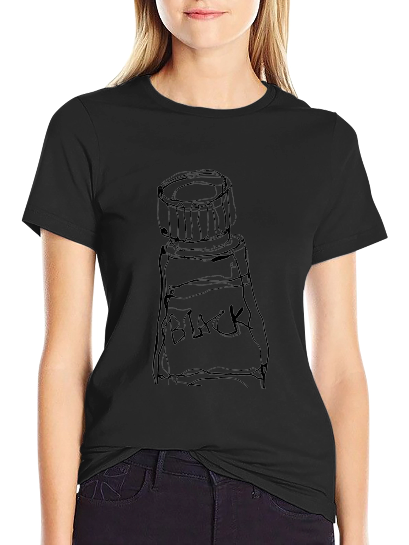 Black Paint Tube Tee - Artsy & Unique