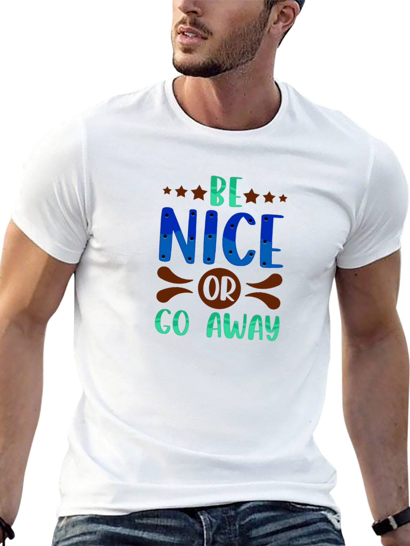 Be Nice Graphic Tee - Stylish Mens Black T-Shirt