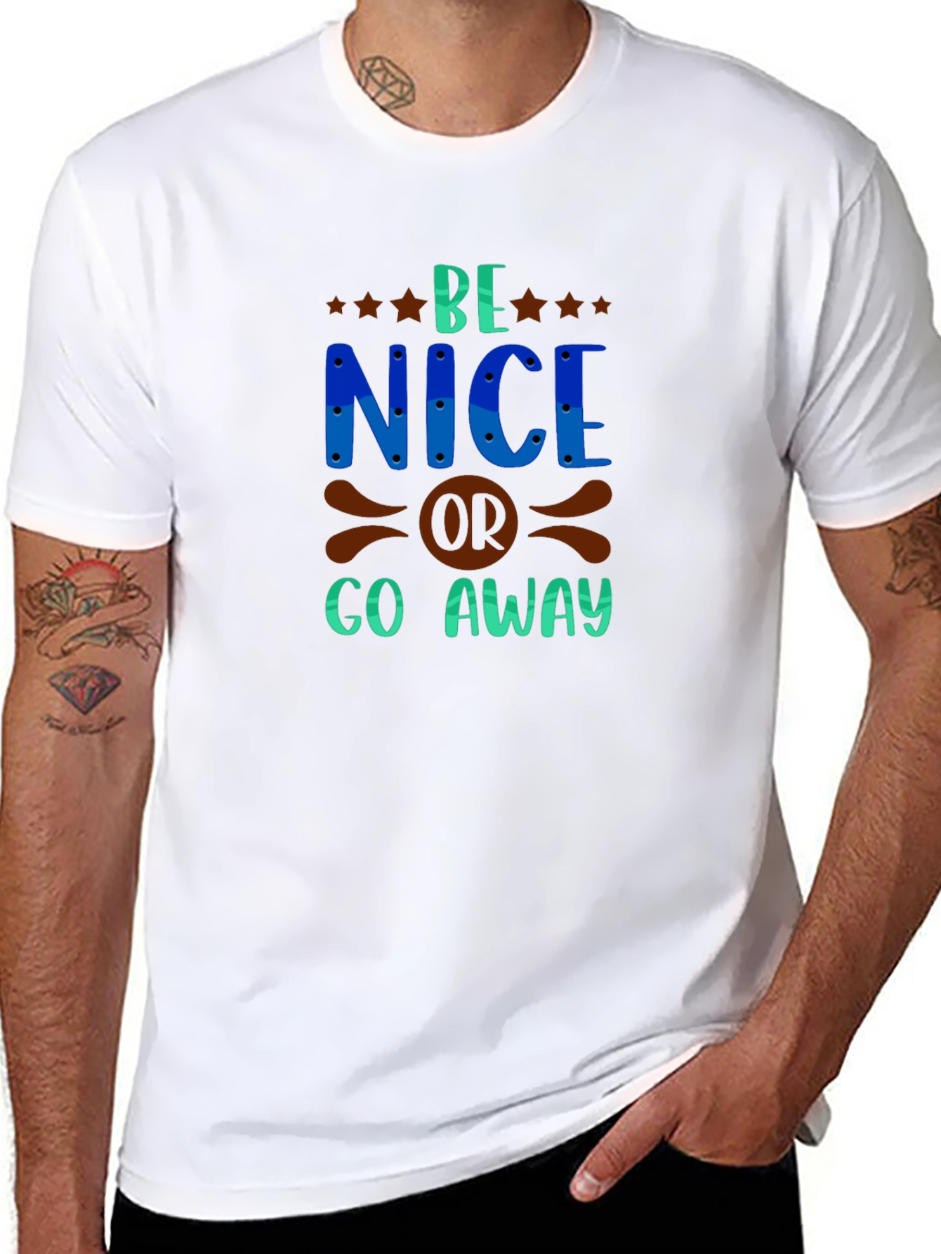 Be Nice Graphic Tee - Stylish Mens Black T-Shirt