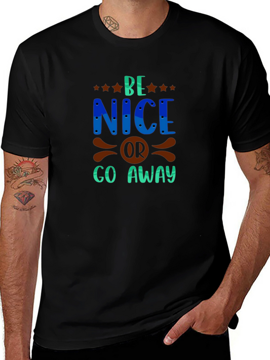 Be Nice Graphic Tee - Stylish Mens Black T-Shirt