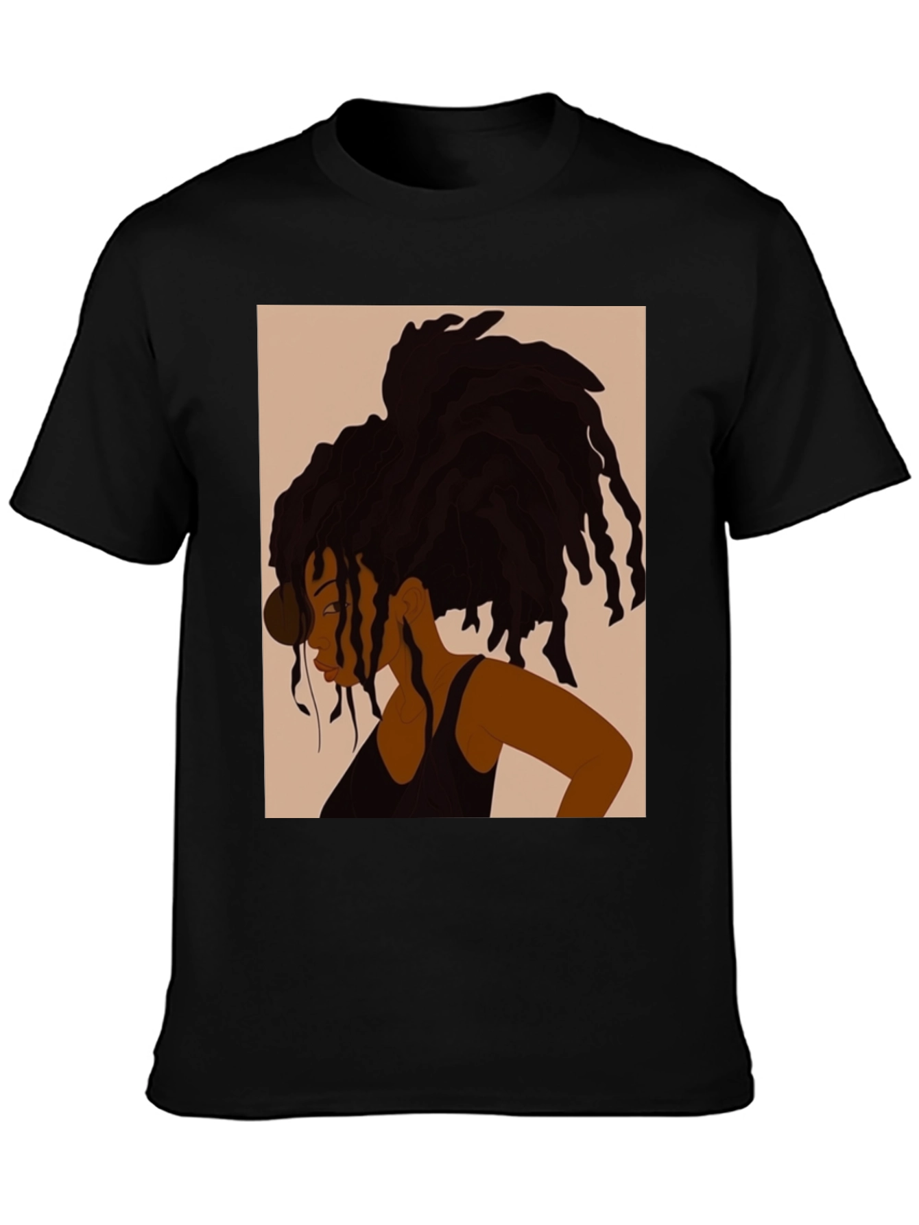 Black Woman Dreadlocks T-Shirt - Stylish Graphic Tee