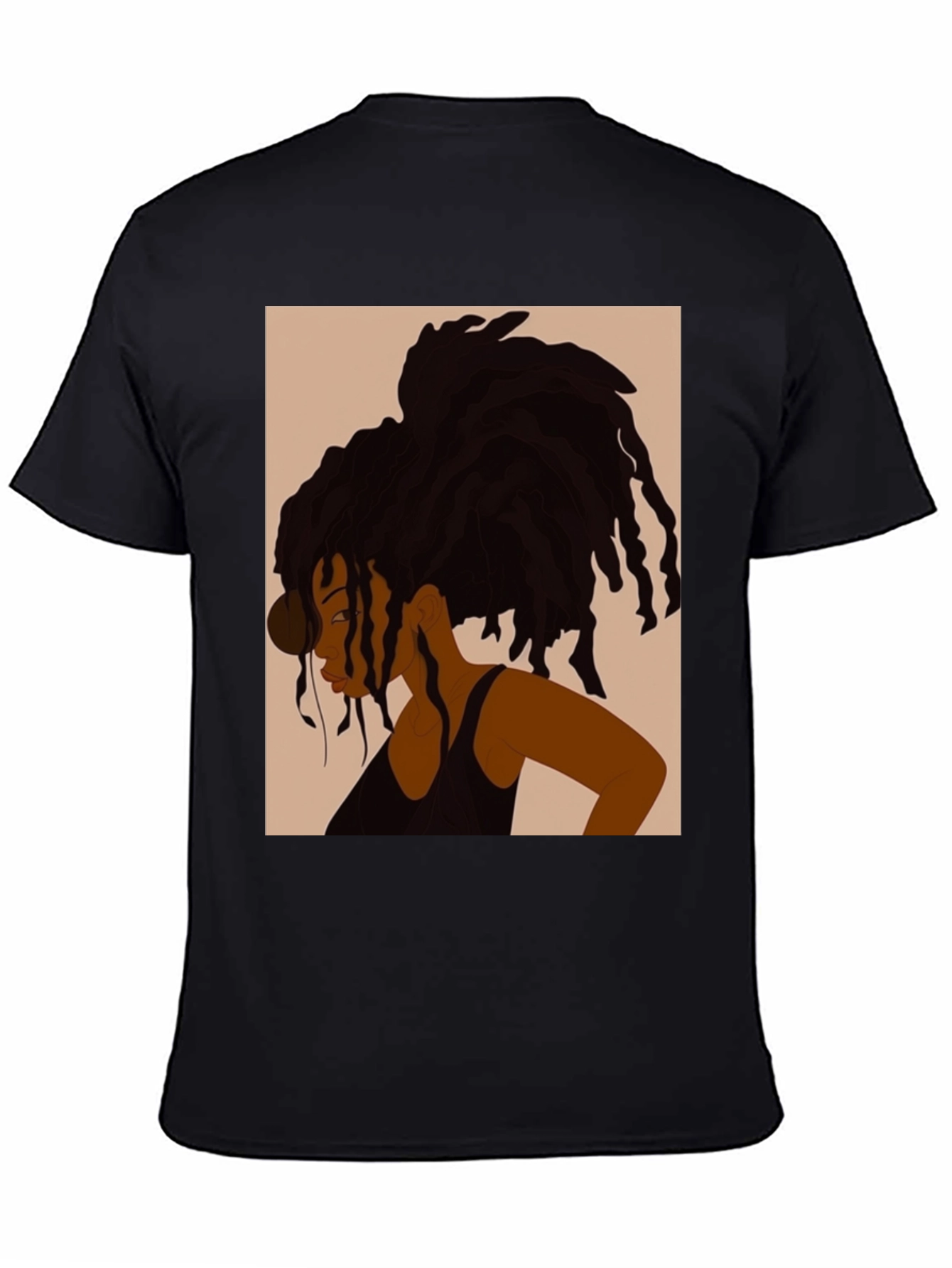 Black Woman Dreadlocks T-Shirt - Stylish Graphic Tee