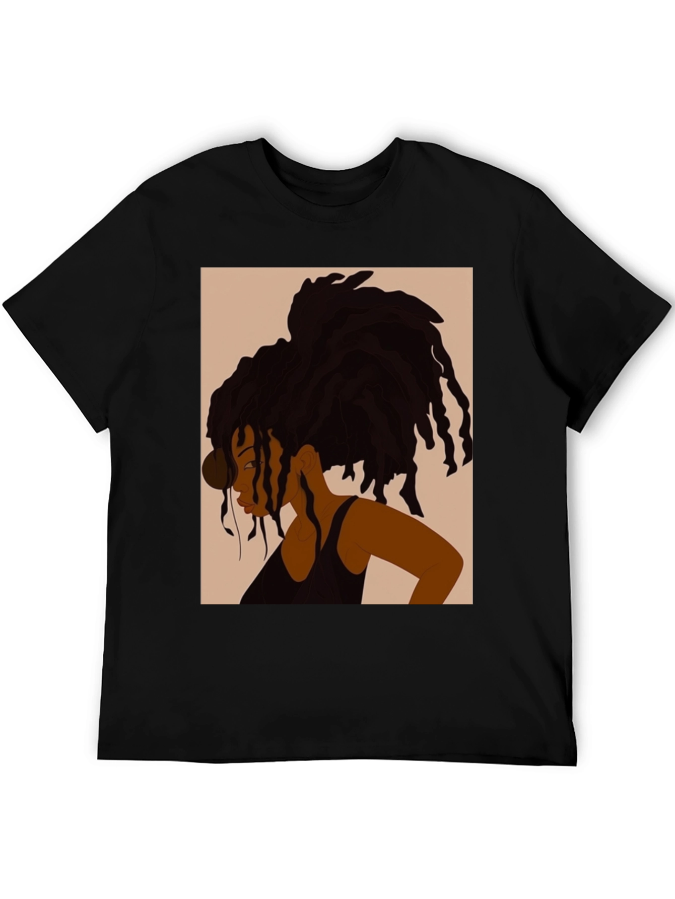 Black Woman Dreadlocks T-Shirt - Stylish Graphic Tee