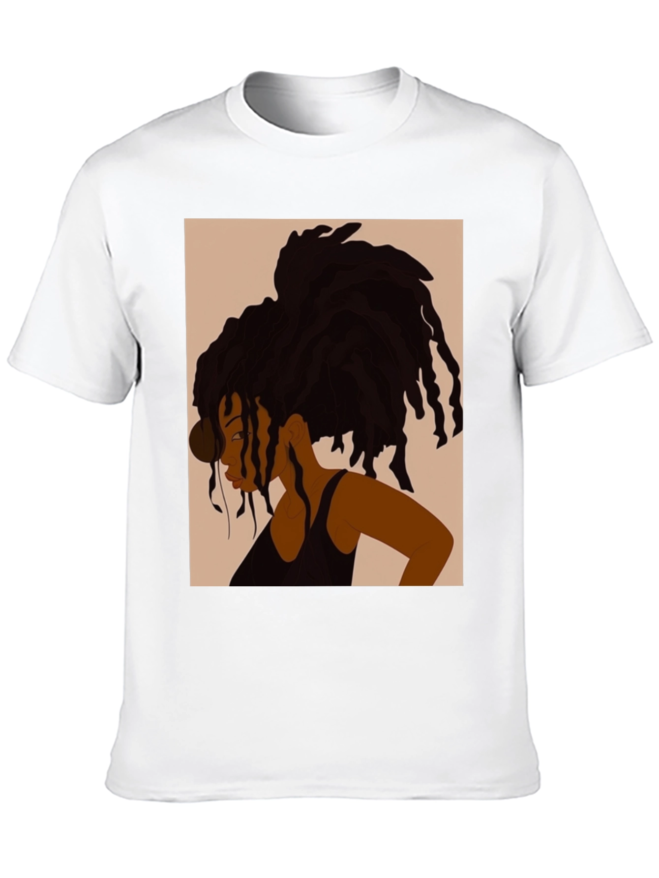 Black Woman Dreadlocks T-Shirt - Stylish Graphic Tee