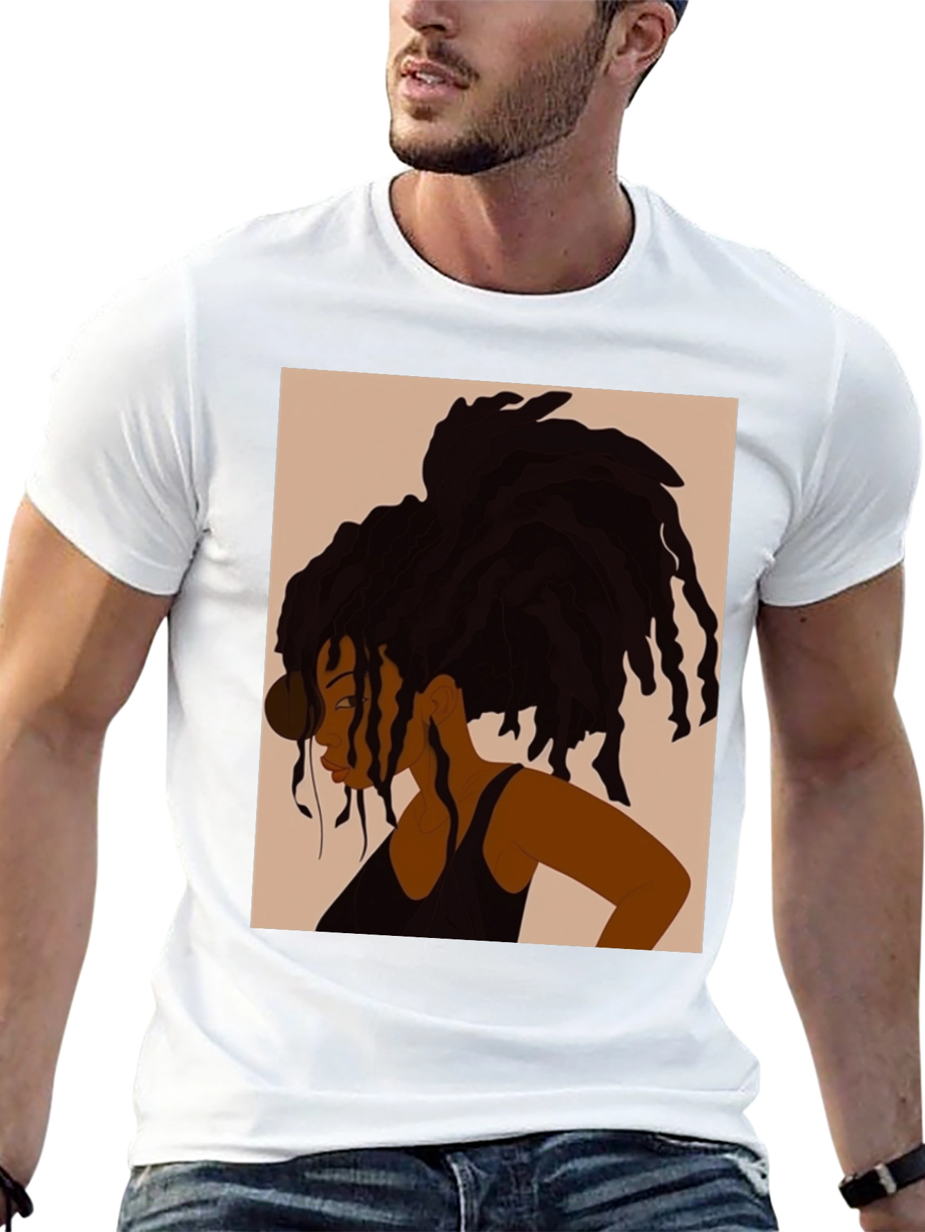 Black Woman Dreadlocks T-Shirt - Stylish Graphic Tee