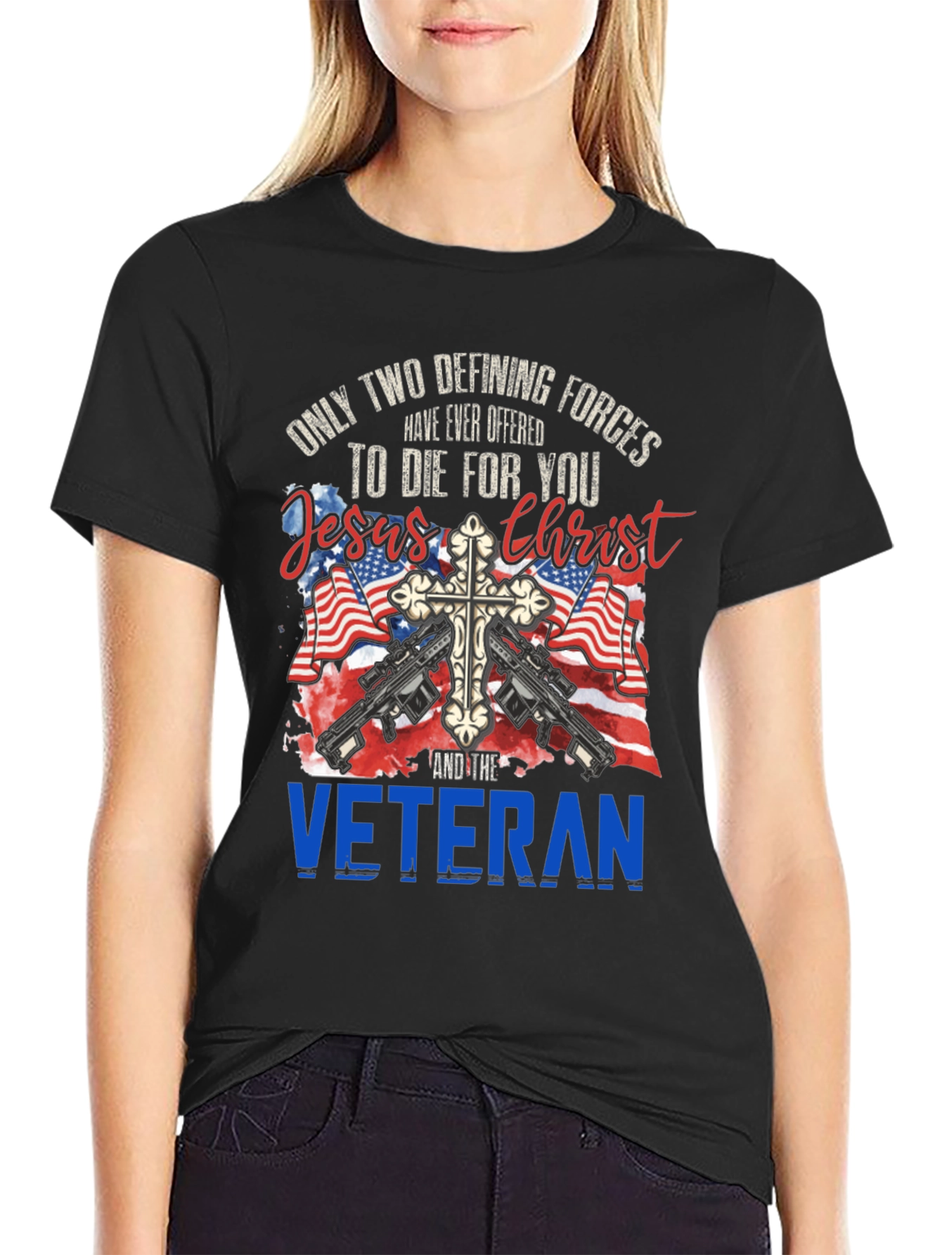 Jesus Christ and Veteran T-Shirt