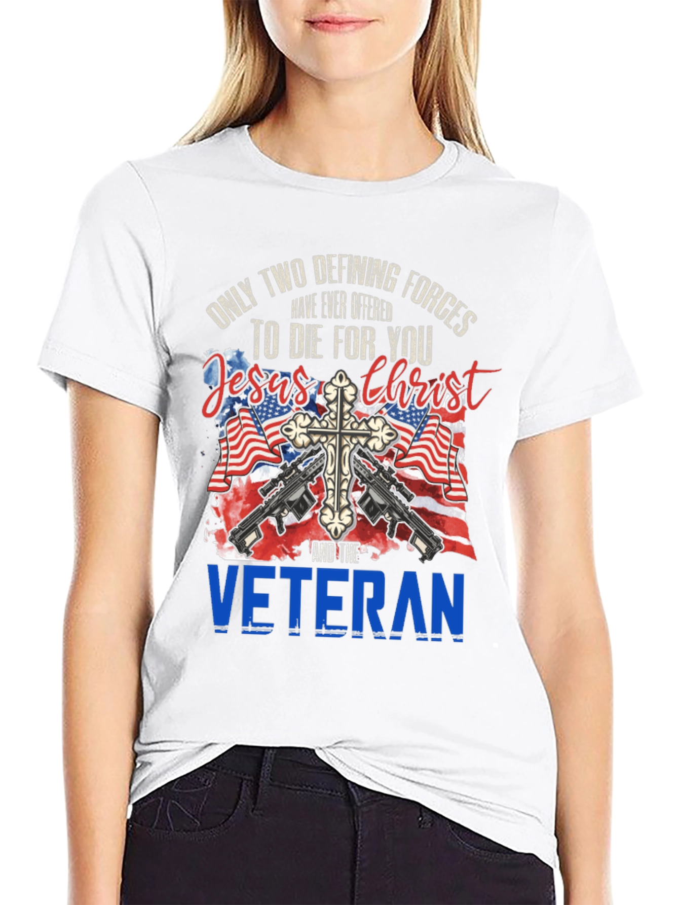Jesus Christ and Veteran T-Shirt