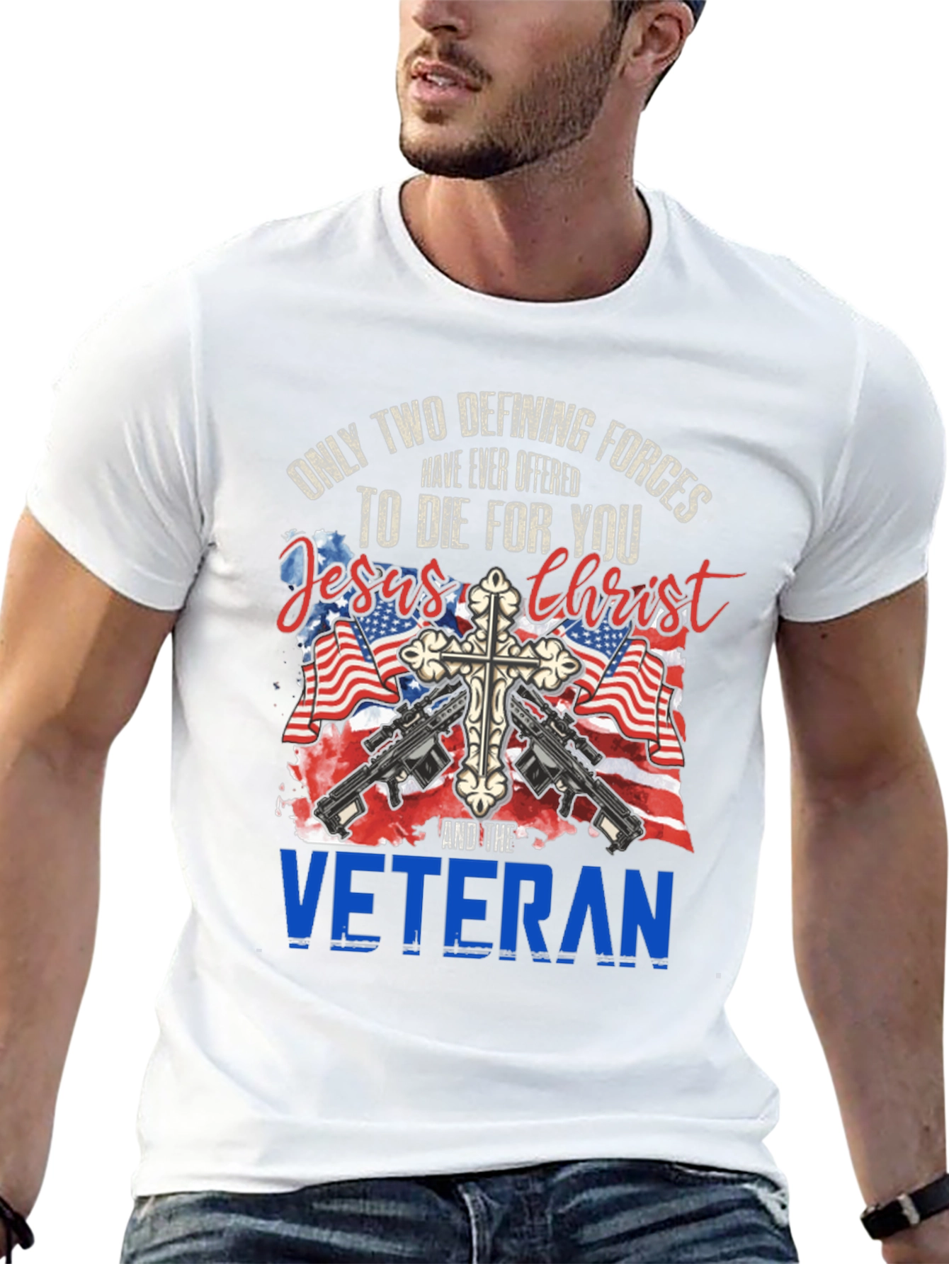 Jesus Christ and Veteran T-Shirt