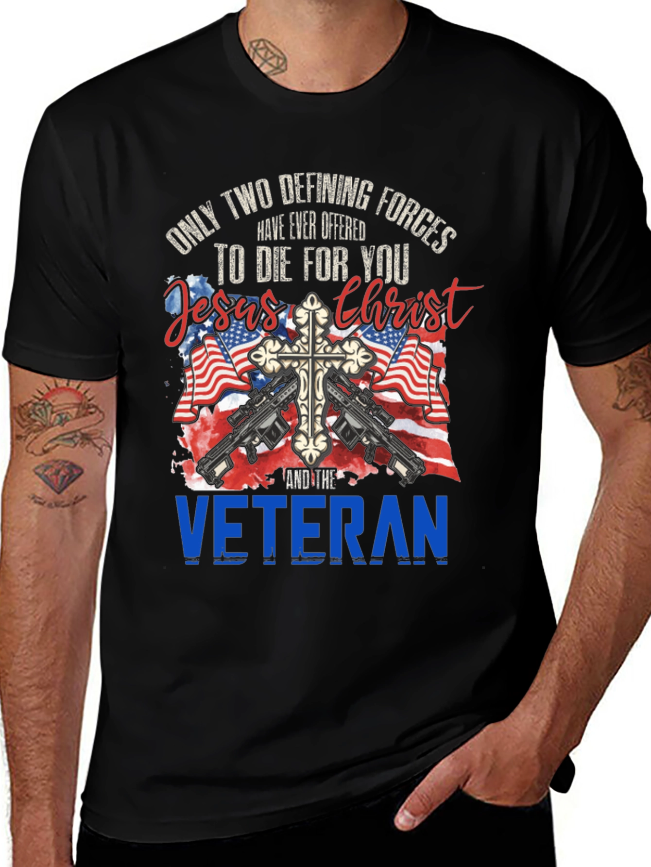 Jesus Christ and Veteran T-Shirt