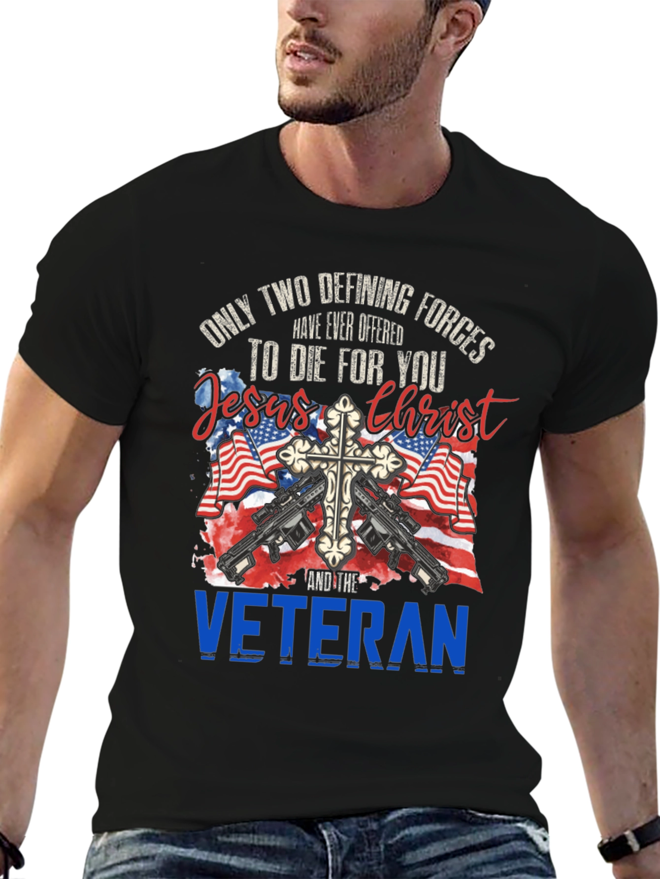 Jesus Christ and Veteran T-Shirt
