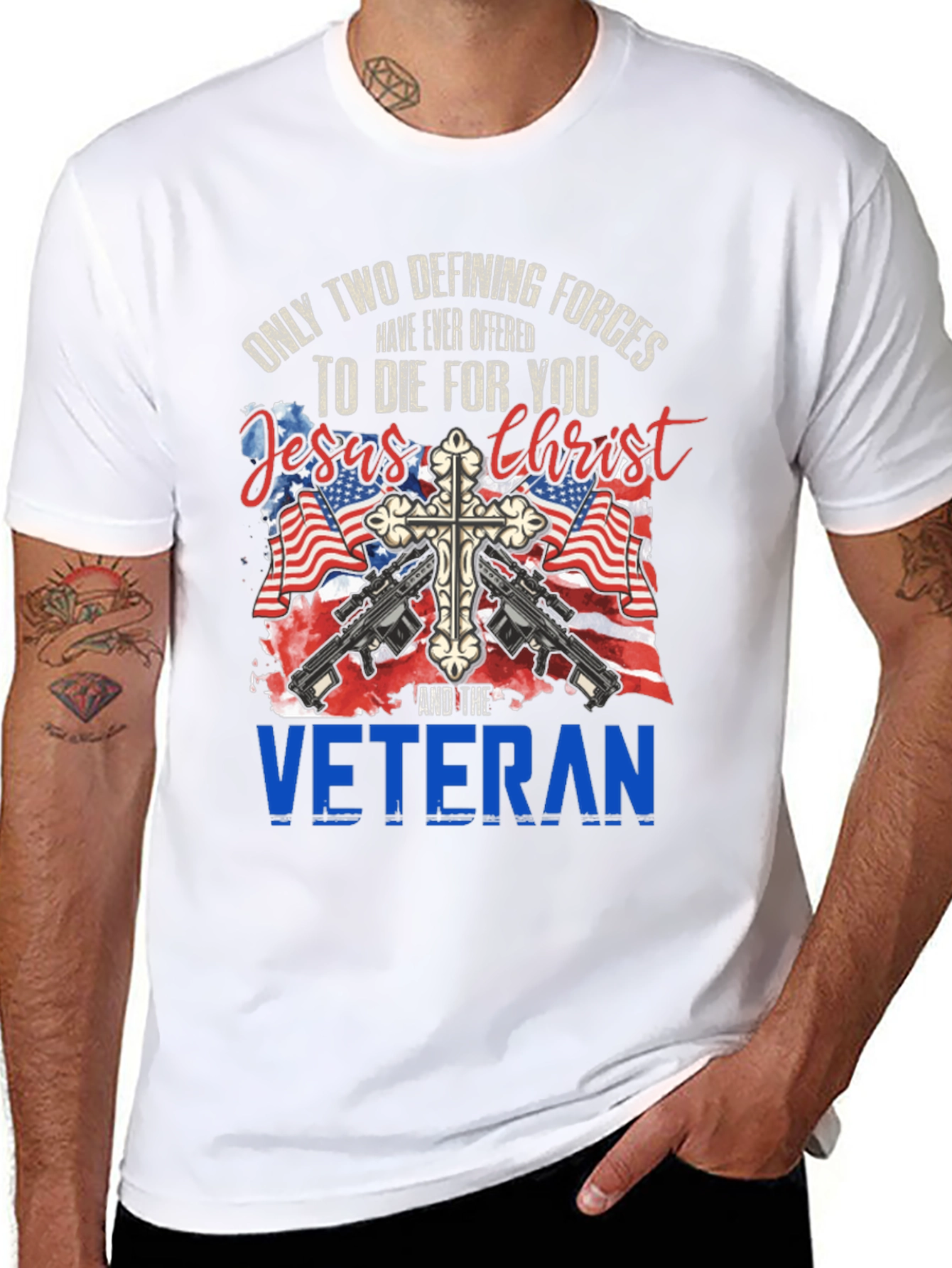 Jesus Christ and Veteran T-Shirt