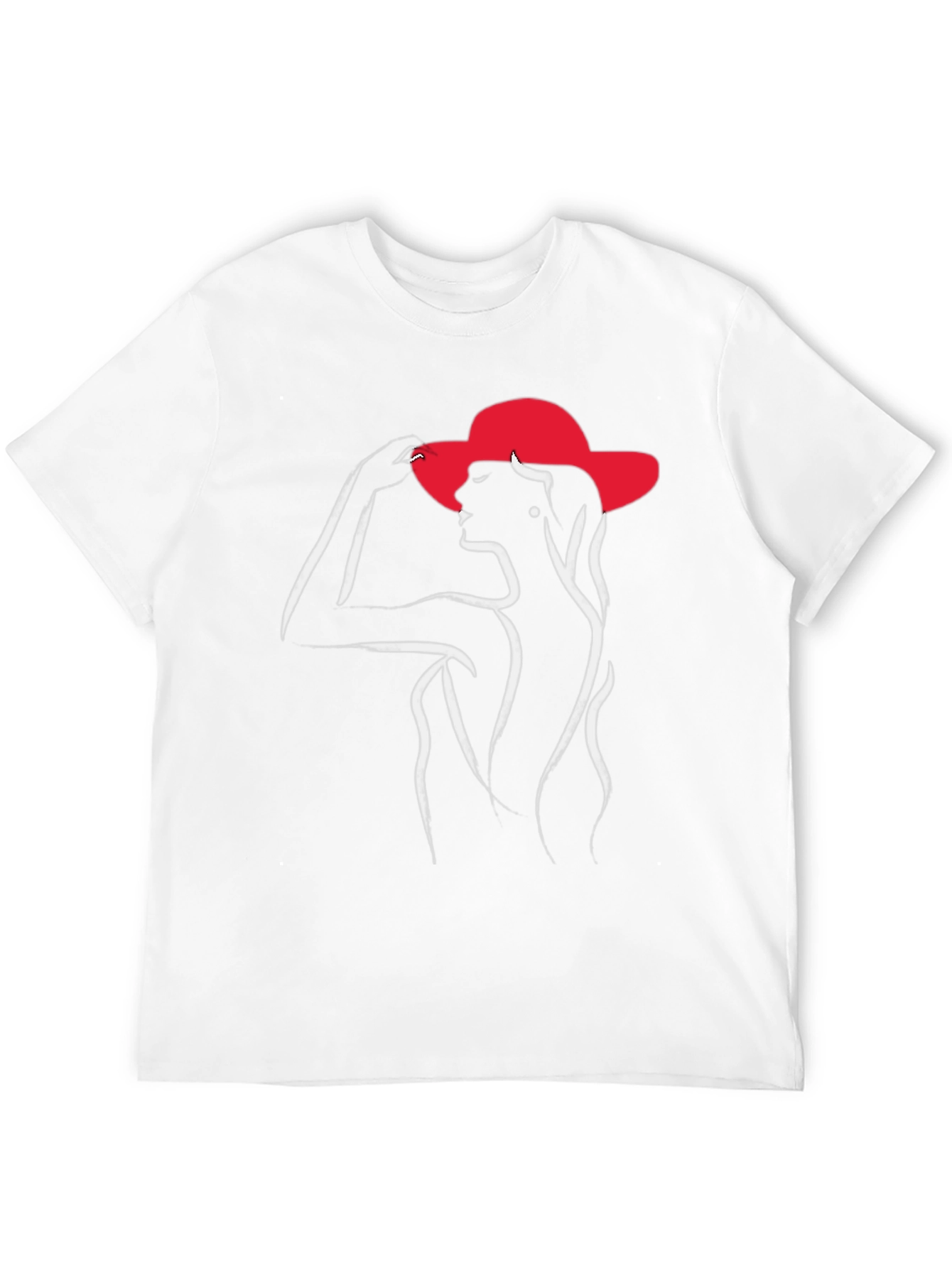 Elegant Woman in Hat Graphic T-Shirt