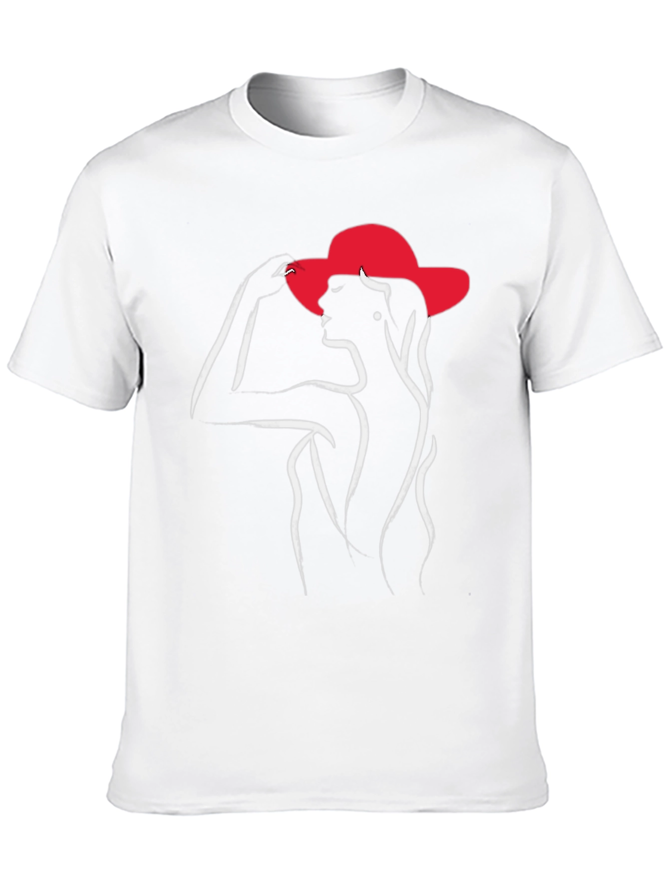 Elegant Woman in Hat Graphic T-Shirt