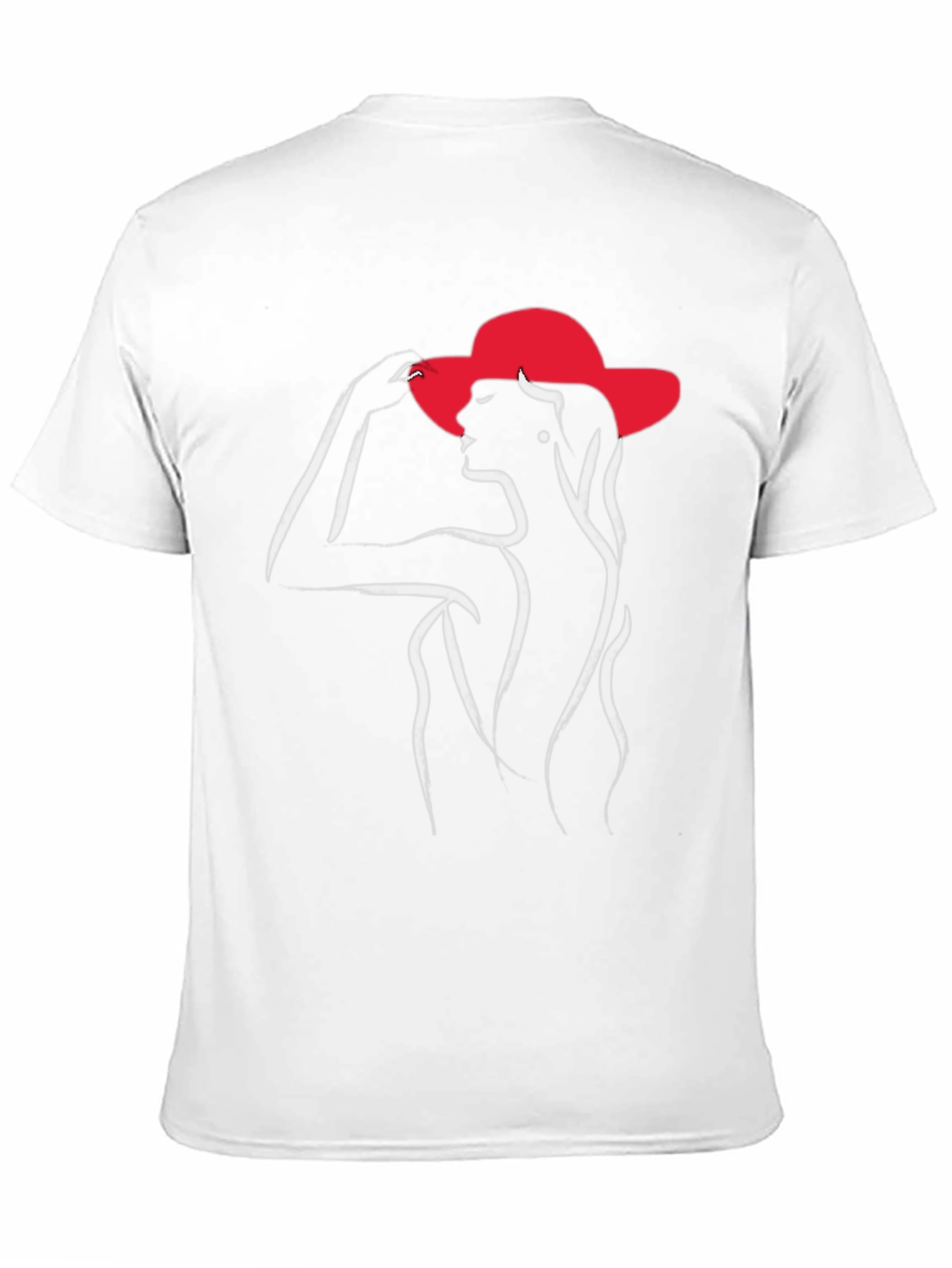 Elegant Woman in Hat Graphic T-Shirt