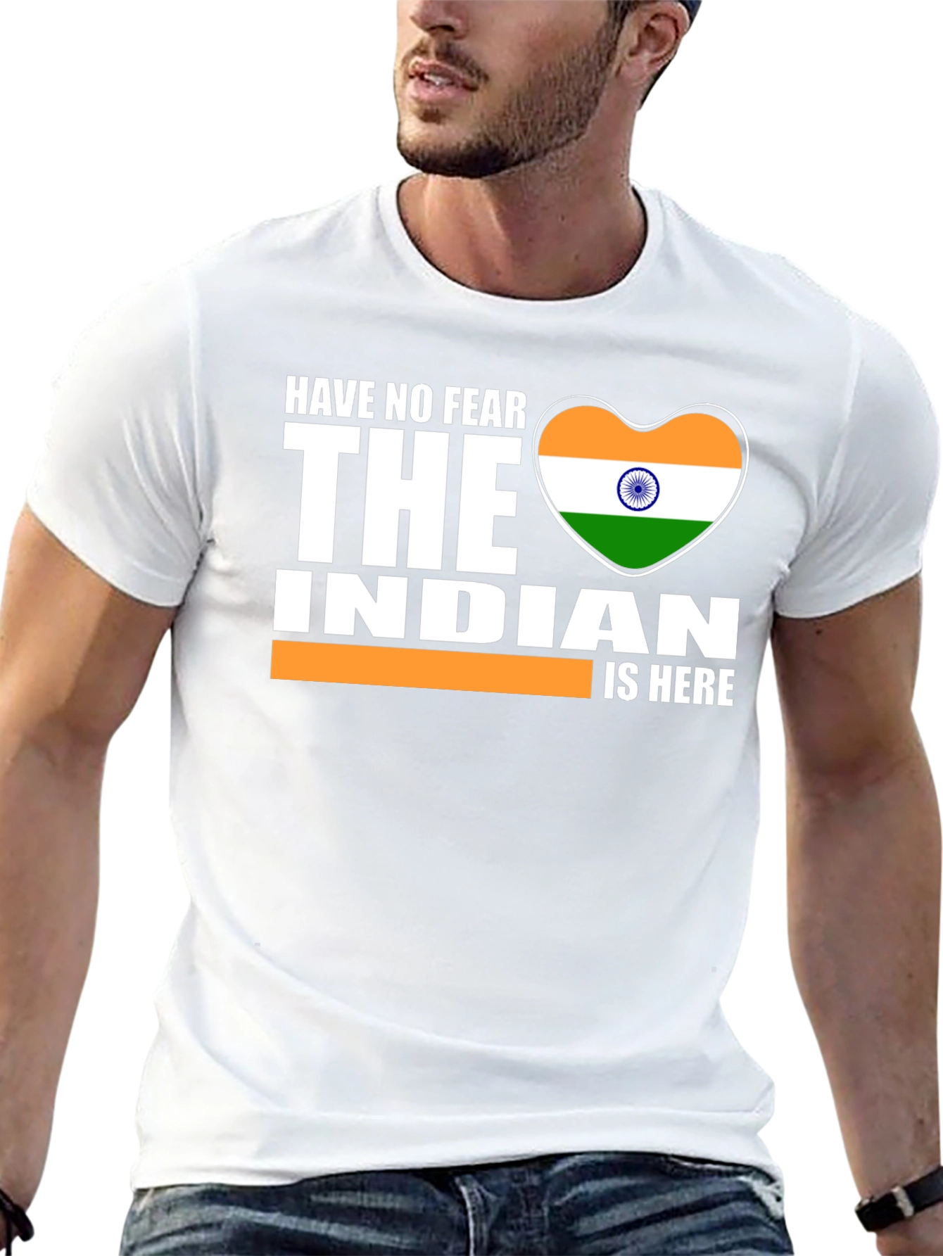 Patriotic Indian Flag Heart Graphic Tee