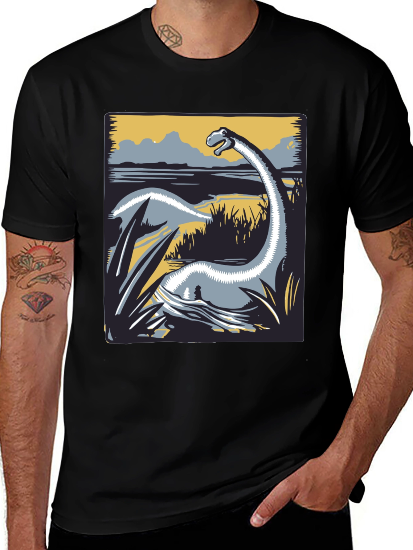 Dino Graphic Tee - Retro Brachiosaurus Design