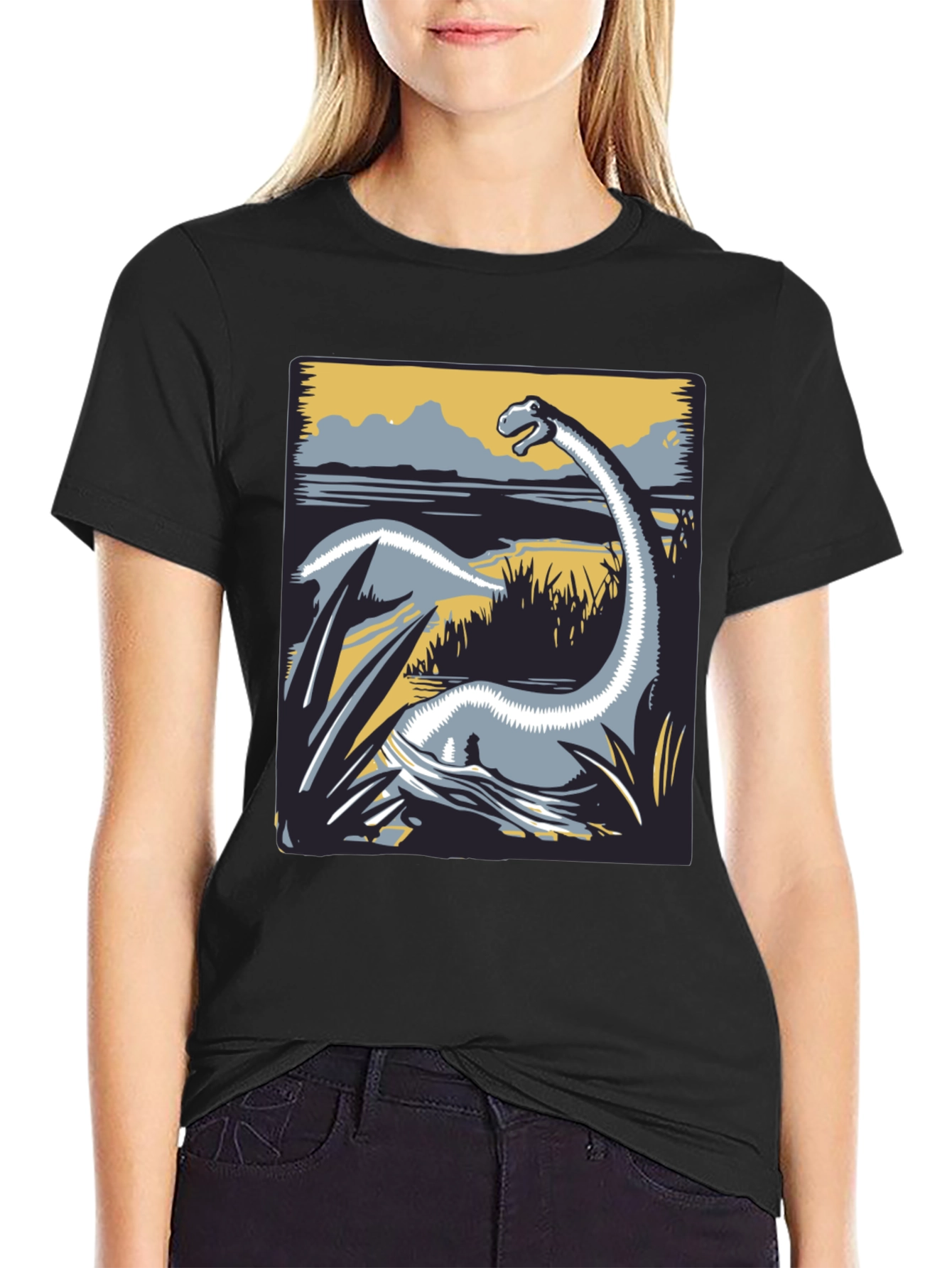 Dino Graphic Tee - Retro Brachiosaurus Design