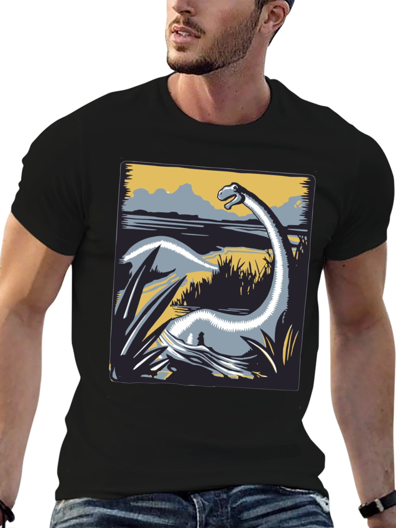 Dino Graphic Tee - Retro Brachiosaurus Design