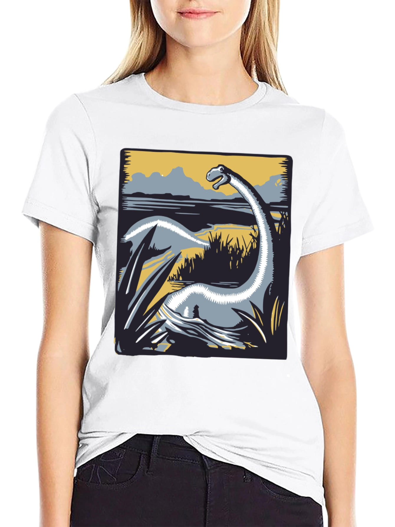 Dino Graphic Tee - Retro Brachiosaurus Design
