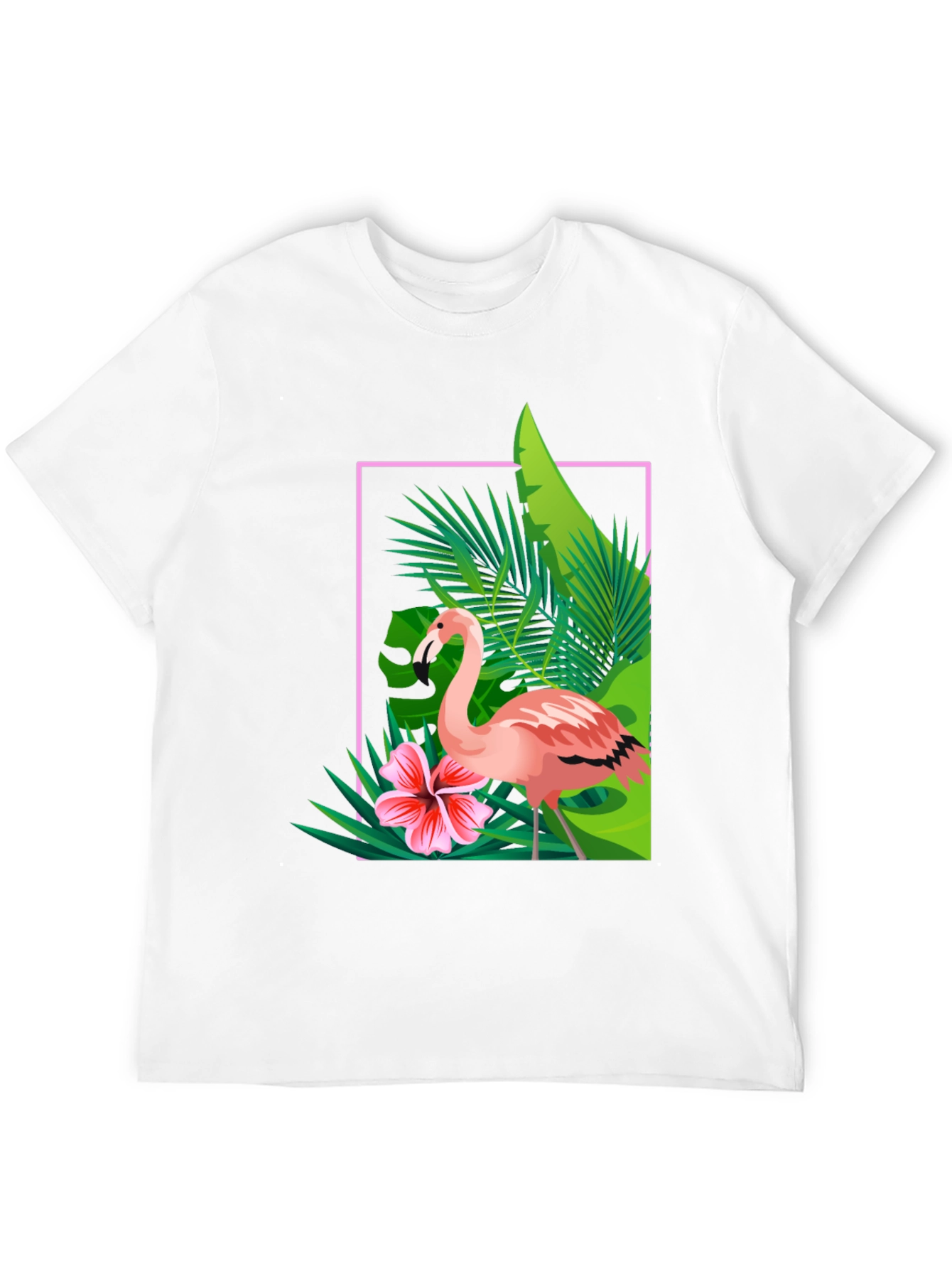 Tropical Flamingo Graphic Tee - Stylish Summer T-Shirt